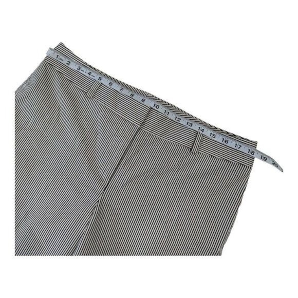  Talbots Signature Crop Pants Women SZ 14 Black Off White Stripes Straight Legs - Picture 5 of 13